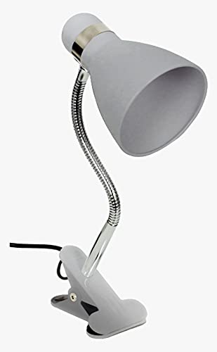 BEL AIR HOME - Lampada Flexo con Pinza da Scrivania Sicion 1xE27, Ideale per Studiare e Lavorare Senza Fatica agli Occhi (ARGENTO)