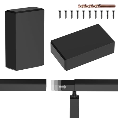 Image of 2Pack Handrail Extension Connectors - Flat Handrail Accessories, 130mm Extended POM Handrail Connector Fittings for Rectangular Cable Railing Handrail, Deck Cable Railing System, RG01-E