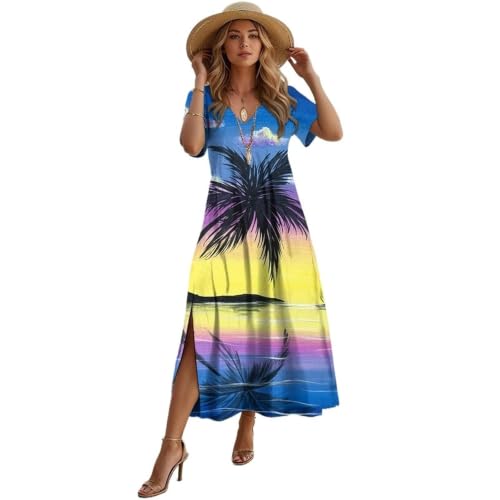 Vestido playa mujer midi con estampado tropical para tus vacaciones de verano
