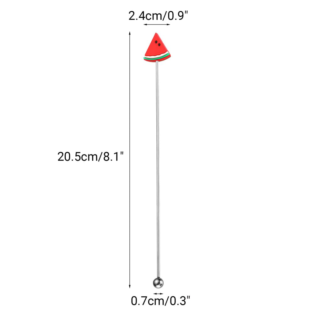 Cocktail Rührer, 6 Stück 19cm Abnehmbarer Edelstahl Obst-Getränkerührer