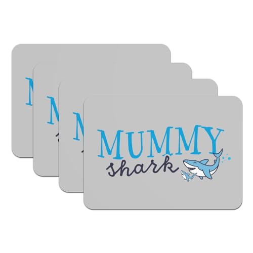 Sets de table caoutchouc gris Mummy Shark protège table grand format - 2