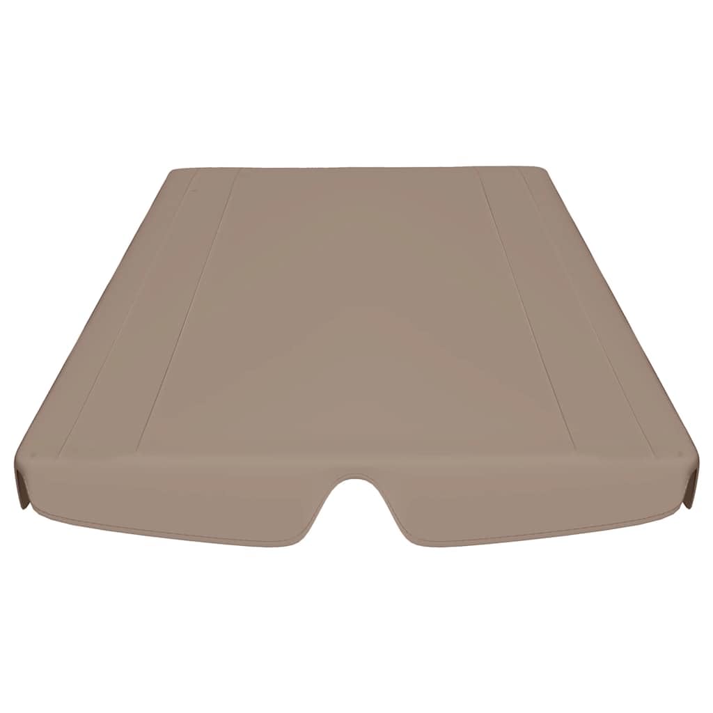 Dach zapasowy do huśtawki Hollywood, kolor taupe, dach pawilonowy, plandeka ochronna do namiotu ogrodowego, tarasu, balkonu, ogrodu, wodoodporny, 150/130 x 105/70 cm, 270 g/m²