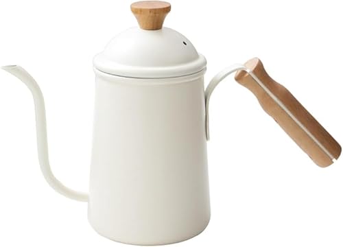 KryZaro ドリップポット れコーヒードリップポット 細口やかん 木製ハンドル 直火・電磁調理器両対応 持ちやすい人気コーヒー用品