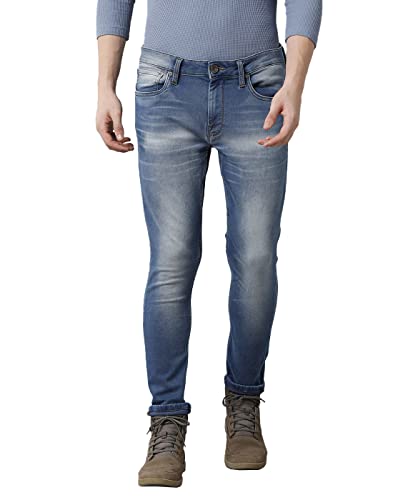 Image of VOI Jeans | Men's Track Skinny Cropped| Mid Rise Waist |Rinse Washed Fit Cropped