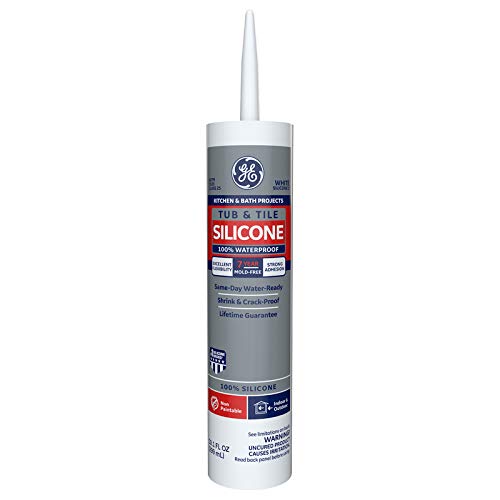 GE Tub & Tile White Silicone 1 Tub and Tile Caulk Sealant 10.1 oz. - Case of: 12;