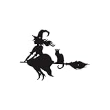 Bobbird Metal Witch Wall Decor, Halloween Witch Hanging, Halloween Metal Wall Decor, Halloween Party Decoration, Black Metal Silhouette Flying Witch, Halloween Metal Silhouette (19.68inch)