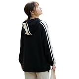 [UQQA] 薄手 パーカー レディース 春 夏 【一枚で決まる 体型カバー】 トップス ゆったり カジュアル 長袖 UV対策 大きいサイズ 秋 ルームウェア アウトドア ブラック L