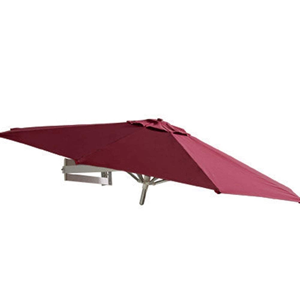 WDSOPK Housewares Sun Parasol Parasols Wall Mount Patio - Outdoor Garden Balcony Tilting Sunshade Umbrella, Aluminium(Green-Offwhite)