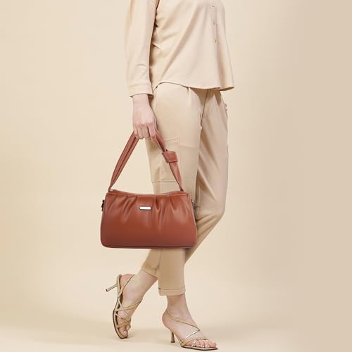 Image of Synthetic Leather Casual Top Handle Handheld Crossbody Travel Side Sling Bag For Women