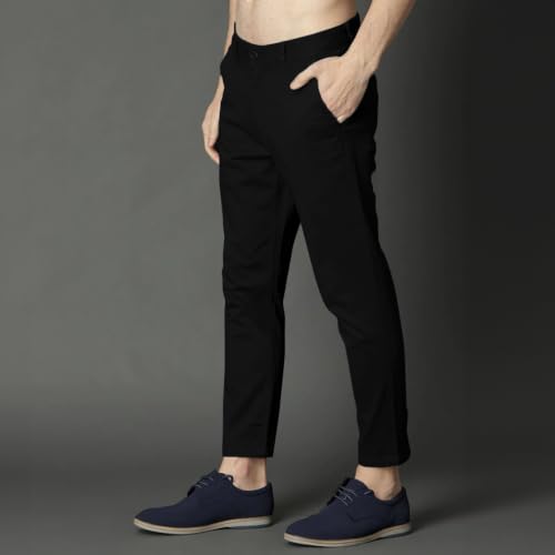 Image of Noble Monk Men's Formal Trousers | Regular Fit Stylish Pants for Men | Comfortable Solid Trousers | Classic Formal Wear for Men | Smart and Versatile Everyday Wear