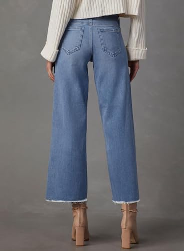 Wide Leg Jeans for Women High Waisted Stretchy Cropped Denime Pants Straight Leg Flare Baggy Jeans3