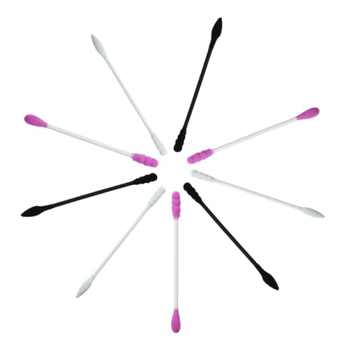 Beavorty 300 Cotton Swabs Double Headed Makeup Cosmetic Cotton Stick Long Standard Exfoliating Rounds Random Color