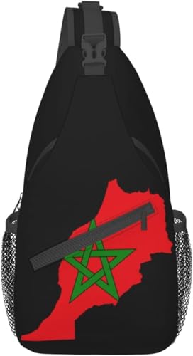 Mochila unisex bandolera con mapa de Marruecos