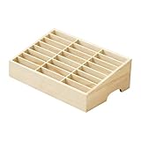 MERIGLARE Handy Aufbewahrungsbox Smartphone Halter Holzorganizer mit 24 Fächern Multifunktionaler Handyhalter Tragbarer Behälter für Büro Schule Bildungsstätte, Holzfarbe