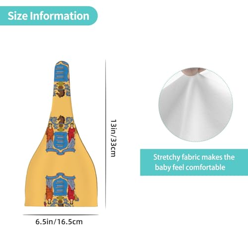 Flag of New Jersey Print Newborn Baby Hat, Soft Top Knotted Beanie Cap, Cute Infant Headwear for 0-6 Months Welcome Party Black4