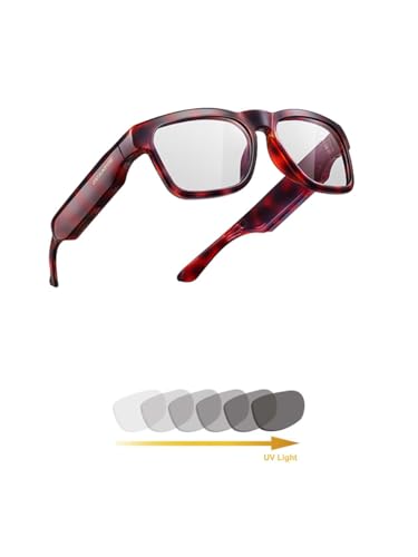 Image of OhO sunshine Smart Glasses,128G MP3 Bluetooth Sunglasses with Open Ear Speaker,AI Language Smart Glasses Translator Headset 164 Language Translation,Photochromic Lenses,