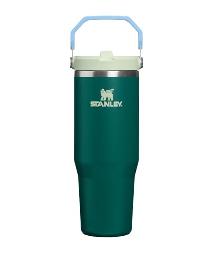 Image of STANLEY IceFlow 2.0 Flip Straw Tumbler with Handle 30 oz | Twist On Lid and Flip Up Straw | Leak Resistant Water Bottle | Insulated Stainless Steel | BPA-Free | Emerald Honeydew