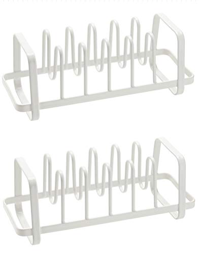 6 Compartments Pan and Pot Lid Organizer Rack Holder white2 Pack