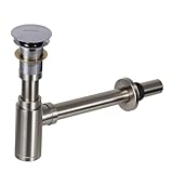 Vasphire Siphon Waschbecken Ablaufgarnitur ohne Überlauf - Edelstahl 304 Universal Siphon...
