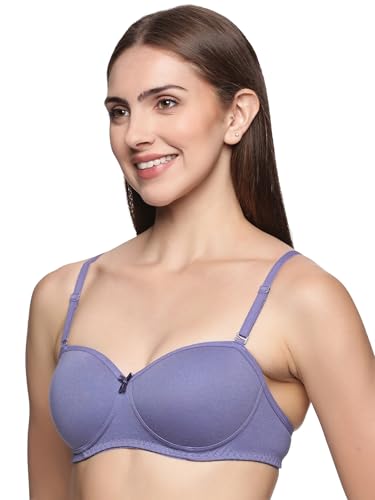 Image of Teens Lifestyle Non-Wired Padded Super Combed Cotton Strapless Bra for Women | Full Coverage, Ultra-Grip Support Band, Detachable Adjustable Transparent Straps, Seamless Design