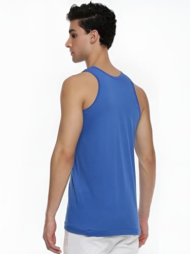 Image of RAMRAJ COTTON Pack of 3 Men's Multicolor Scoop Neck Sleeveless Cotton Undershirt Vest(Multicolor 1;85)
