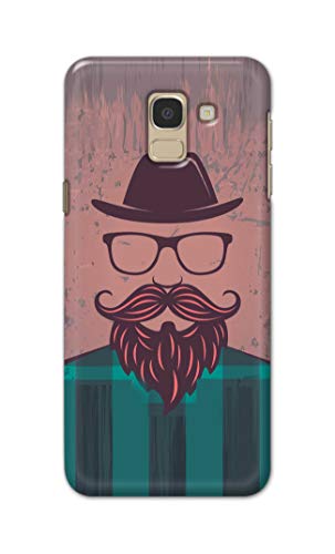 Image of PRINTFIDAA Man Icon with Beard Shirt Hipster Printed Designer Hard Case for Samsung Galaxy J6 (2018) (5.6 inch) / Samsung On 6 (2018), J600F / DS Back Cover -(e) RPM1001