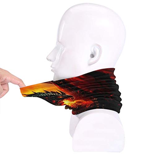 Steel Red Dragon Face Mask Neck Gaiter For Men Women Black Reusable Washable Cloth Bandanas Funny Balavaca Wind Dust Protection For Ski Runing Motorcycle #TOP4