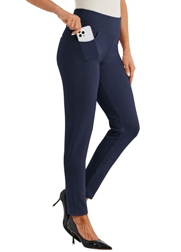 Willit Women's Yoga Dress Pants Skinny Stretch Work Slacks Slim High Waist Casual Pants Petite/Regular 4 Pockets 28