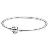 PANDORA-Jewelry-Bangle-Charm-Sterling-Silver-Bracelet Pandora Moments Sterling Silver Ball Clasp Bangle for Women - Compatible Moments Charms - Bangle Charm Bracelet - Gift for Her - 7.5"