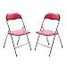 Milani Home s.r.l.s. Set di 2 Sedie Pieghevoli Slim Rosse Opache Struttura Grigia per Interno Sala da Pranzo Salotto Cucina Ufficio