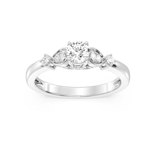 GILDED Women's Lab-Grown Diamond Engagement Ring, 1ct/0.75ct/0.5ct | Pear, Round, Square & Oval Cuts | 925 Sterling Silver or 14K Gold-Plated