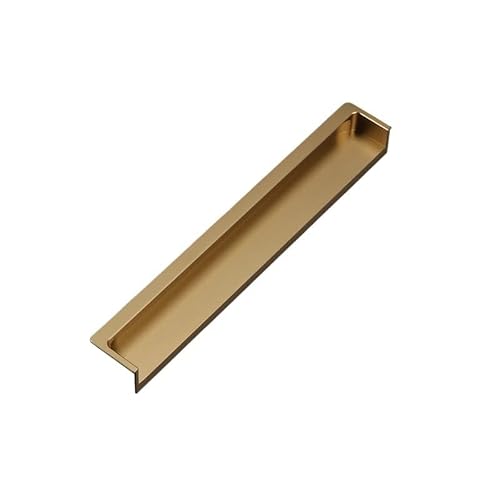 Hgasopld Champagne Gold 200 Finger Edge Pull, Concealed Cabinet Handle Finger Groove Multicolor Invisible Drawer(Champagne Gold 200)
