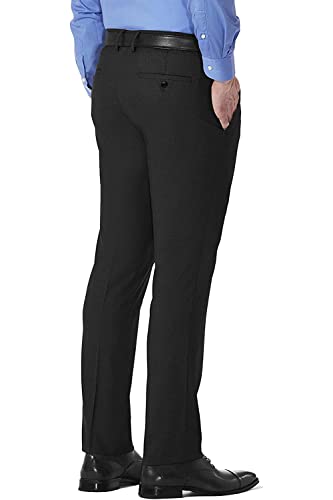 Kenneth Cole REACTION Men's Slim-Fit Stretch Gabardine Dress Pants (Black, 36Wx30L)2