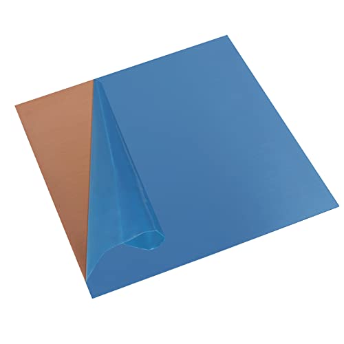 Image of 1 Pieces 99.9% Pure Copper Sheet, 12 inch x 12 inch, 18 Gauge(1mm) Thickness, Film Attached Copper Plate, Great for Jewelry, Crafts, modelers