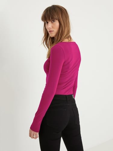 VERO MODA Damen VMMAXI My LS Soft UNECK 3-Pack, Festival Fuchsia/Gibraltar Sea/Black, L – Ansicht 3