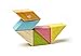 6 Piece Tegu Pocket Pouch Prism Magnetic Wooden Block Set, Tints