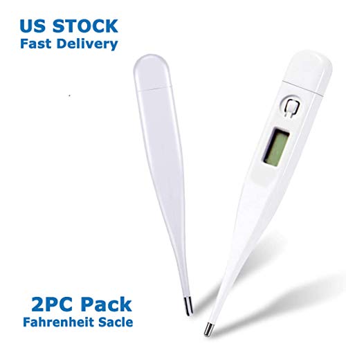 2PC Digital Oral Thermometer, Thermometer for People Pets, Mercury Free, Waterproof Probe, Fever