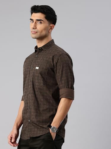 Image of Majestic Man Cotton Checkered Slim Fit Casual Shirt For Men