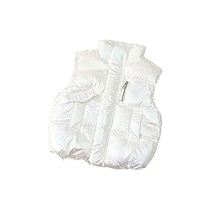 Kinderopstaande kraag omlaag katoenen jongens en meisjes wegwerp winter vest kleurrijk vest, wit, 0-12 maanden