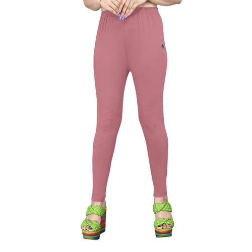 Image of Women's Solid Mid Rise Slim Fit Ankle Length Leggings - Comfortable and Stylish Yoga Pants for Workout, Running and Everyday Wear