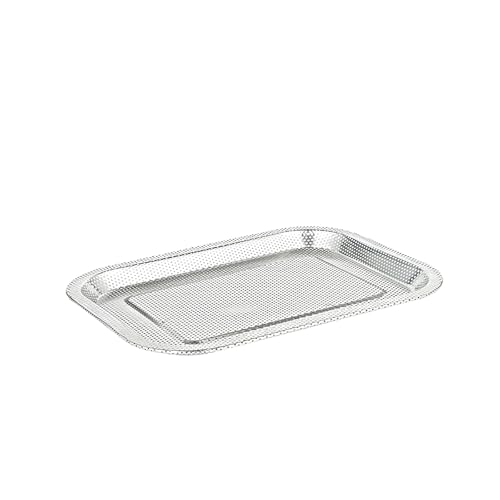Four Plaque de Cuisson Perforée Plaque Patisserie Acier Inox 304 Plaque Rectangulaire Plate pour MIni Four Cuisson Homogène et Croustillante - 20 * 27cm
