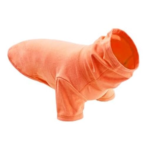 Gooby Turtle Neck Microfiber Stretch Fleece - Flamingo, X-Large - Warm and Light Extra Layer for Small Dog and Medium Dog
