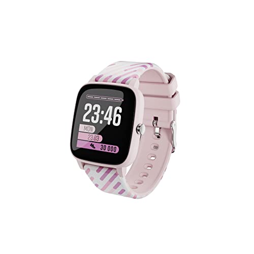 Lamax Smartwatch Bambini BCool Smartwatch per bambini con lingua italiana durata fino a 7 giorni, contapassi, cardiofrequenzimetro, analisi del sonno, IP68, 4 giochi, due cinturini inclusi (Rosa)