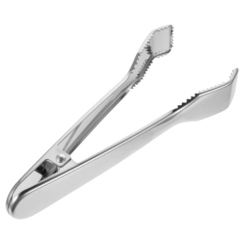 LOORGVEL Pinza de Hielo de Acero Inoxidable con Dientes Clip para Cubitos Reutilizable y Superficie Espejo para Cocina Bares y Celebraciones