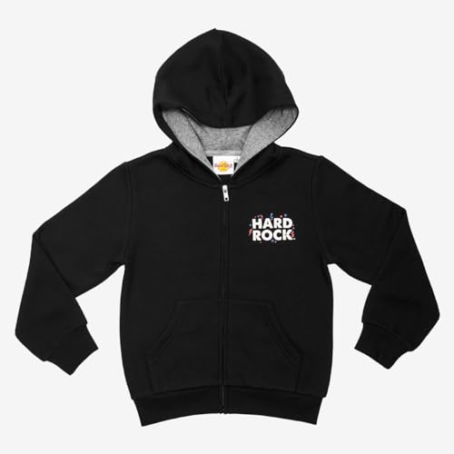 Hard Rock Youth Kids Unisex Born to Rock Zip Fleece Hoodie Black4