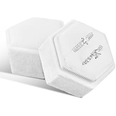 WLLHYF Caja de anillos de boda de terciopelo con 2 ranuras Cover