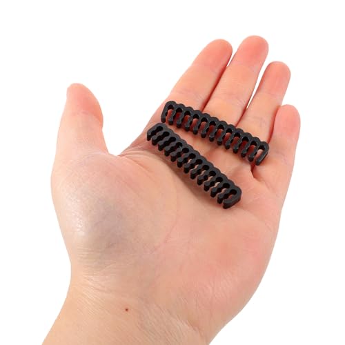 24 piezas organizador de cables plástico con peines para escritorio, soporte de cables negro de PP para gestión de cables bajo escritorio y uso doméstico miniatura 3