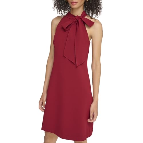Image of Vince Camuto Women's Sleeveless Halter Tie Neck Shift Mini Dress