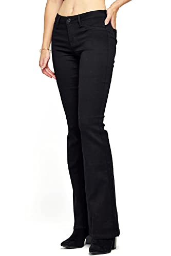 Cello Jeans Women's Juniors Mid Rise Stretchy Jegging Bell Bottom Flares3
