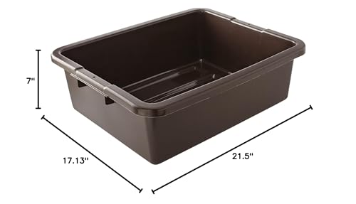 Rubbermaid Commercial Products FG335192BRN Food Service Bus/Utility Tote Box, 7 1/8 gal, Brown image 4
